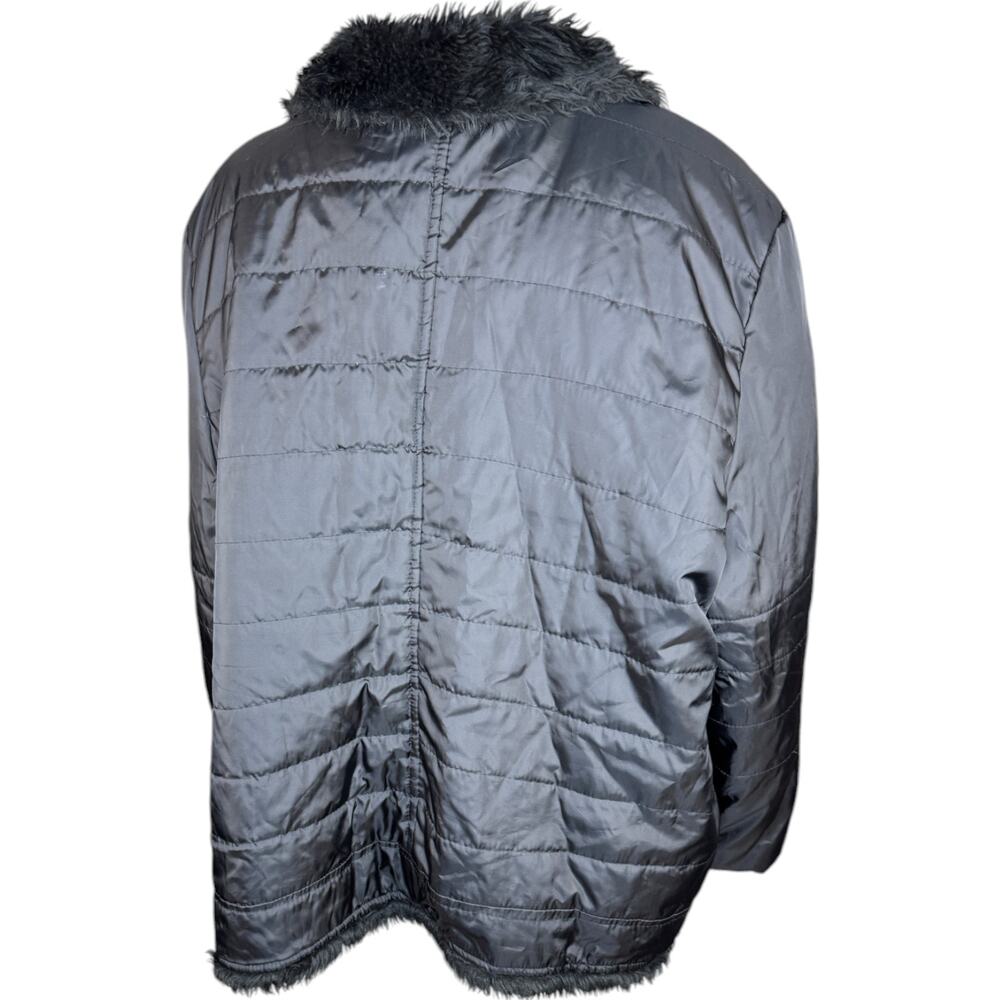 Dollhouse OuterWear Womens Black Puffer Jacket with Faux Fur Outdoors Winter - Picture 2 of 15